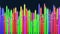 3d render. Multicolor bars, counters and graph. Beautiful 3d background for analytical programs with abstract