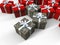 3D render - multiple wrapped presents within a group