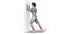 3d render of muscular male character training Calves Stretch workout