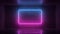 3d render of neon frame on background in the room. Banner design. Retrowave, synthwave, vaporwave illustration.