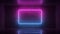 3d render of neon frame on background in the room. Banner design. Retrowave, synthwave, vaporwave illustration.