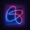 3d render, neon light, knot shape, laser show, illumination, glowing wavy line, abstract fluorescent background, optical illusion