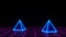 3d render of neon pyramid on grid background. Banner design. Retrowave, synthwave, vaporwave illustration. Party and