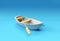 3d Render Old Row Boat Isolated on Blue Background