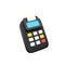 3d render payment terminal. 3d Credit card reader isolated on white background. Pos terminal 3d render icon