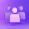 3D render people team minimal icon isolated on purple background illustration. Community or staff concept