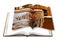 3D render photo book with a detail of an antique italian furniture just restored - I`m the copyright owner of the images used in