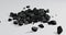 3d render of a pile of falling coal or charcoal