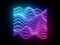 3d render, pink blue wavy neon lines, electronic music virtual equalizer, sound wave, ultraviolet light abstract background