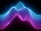 3d render, pink blue wavy neon lines, electronic music virtual equalizer, sound wave visualization, ultraviolet light abstract