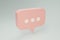 3D render pink Minimal chat bubble. Contact us or chat icon 3D in gray background. Concept of communication, social media