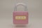 3D render pink Padlock icon isolated on beige background. minimal pink lock. 3d render illustration