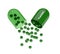 3D render of placebo pill with granules over white