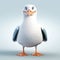 3d Render Plastic Cartoon Of Albatross On White Background