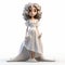 3d Render Plastic Cartoon Of Harper In Nightgown - Full Body