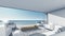 3d render pool terrace sea view relax left view living room