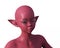 3d render. Portrait of a pink elf on a white background.