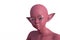 3d render. Portrait of a pink elf on a white background.