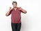 3D Render : Portrait of standing  endomorph overweight male body type