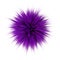 3d render of purple color fluffy Fur Ball isolated on white back