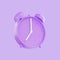 3d render purple pastel color alarm clock, 3D Circle clock icon