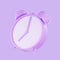 3d render purple pastel color alarm clock, 3D Circle clock icon