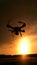 3d render quadrocopters silhouette in the background. radio-controlled toy filming nature. Unmanned flying drone