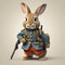 3D render of rabbit wearing army uniform