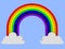 3d Render of a Rainbow Spanning Two Clouds