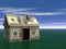 3D Render Real Estate house money Concept