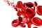 3d render red blood cells background.