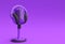 3D Render Retro microphone on short leg and stand with Headphone 3D Illustration Design