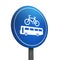3D Render Road Sign of Buses and cycles  only Isolated on a White Background