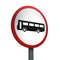 3D Render Road Sign of No buses Isolated on a White Background