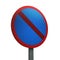 3D Render Road Sign of No waiting Isolated on a White Background