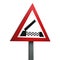 3D Render Road Sign of Opening or  swing bridge ahead Isolated on a White Background