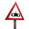 3D Render Road Sign of Trams crossing ahead Isolated on a White Background