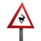 3D Render Road Sign of Wild animals Isolated on a White Background