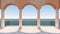 3d render roman balcony classic sea view italy