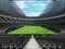 3D render of a round football - soccer stadium with black seats