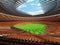 3D render of a round football - soccer stadium with orange seats