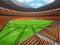 3D render of a round football - soccer stadium with orange seats