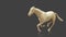 3D Render Running horse sculpture Model on Dark Grey background.