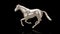 3D Render Running horse sculpture Model on Dark Grey background.