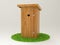 3d render rural wooden toilet on a white background