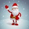 3d render, Santa Claus cartoon character, Christmas clip art