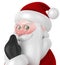 3d render of Santa Claus showing to be quiet gesture