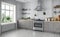 3d render - scandinavian flat - kitchen