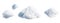 3d render, set of assorted clouds isolated on white background, cumulus clip art collection