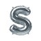 3D Render of silver inflatable foil balloon letter S. Party decoration element